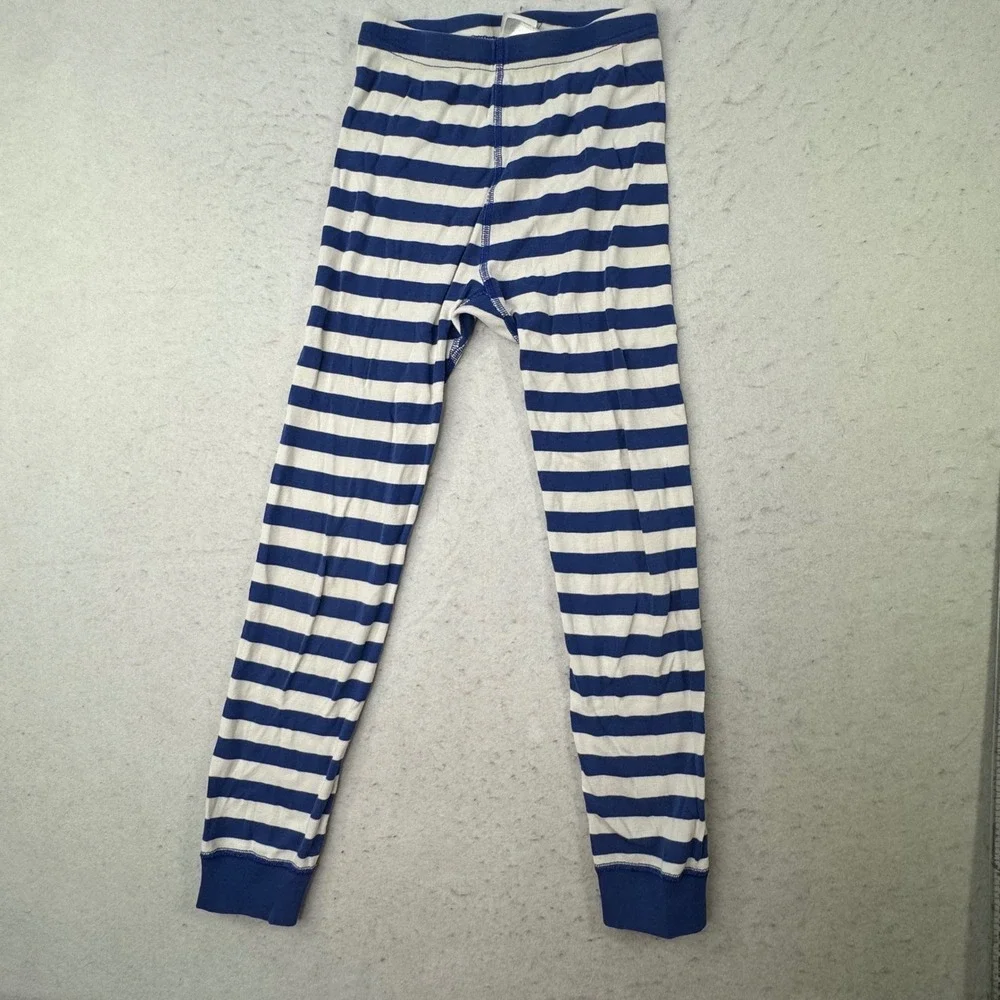 Hanna Andersson Pajama Set Kids Size 8 Superman Striped Organic Cotton Blue PJs